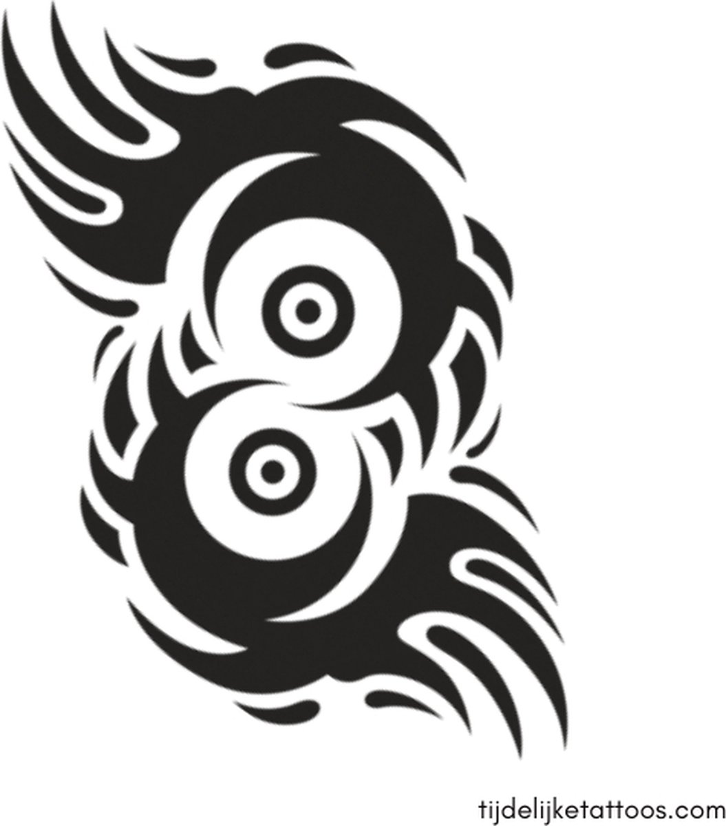 Moderne Uil tattoo in tribal vector style - neptattoo volwassenen - tijdelijke tattoo - plak tattoo sleeve - temporary tattoo - nep fake tattoos