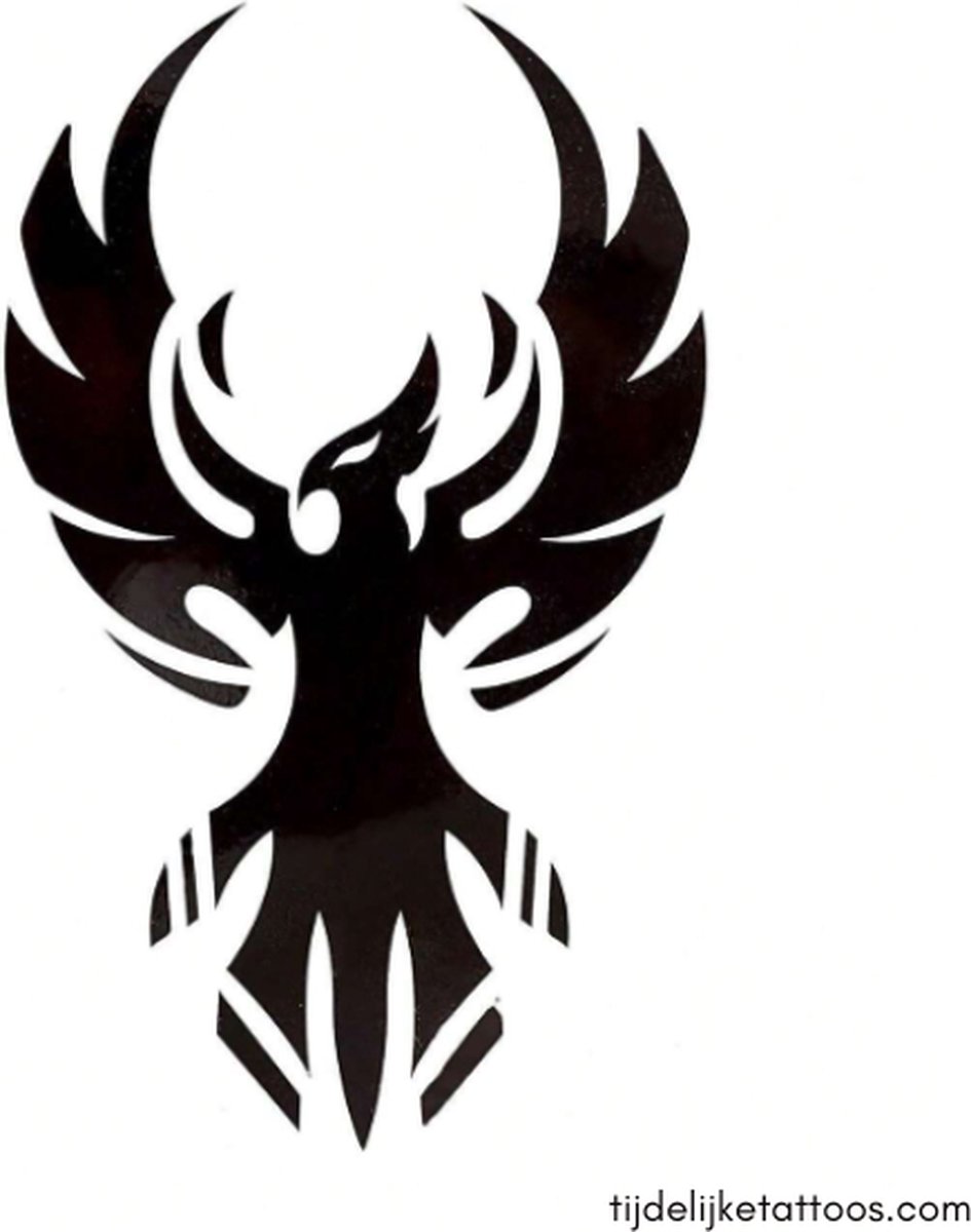 Mythische Feniks Tribal Vogel - Mythical Phoenix Tribal Bird - neptattoo volwassenen - tijdelijke tattoo - plak tattoo - temporary tattoo - nep fake tattoos