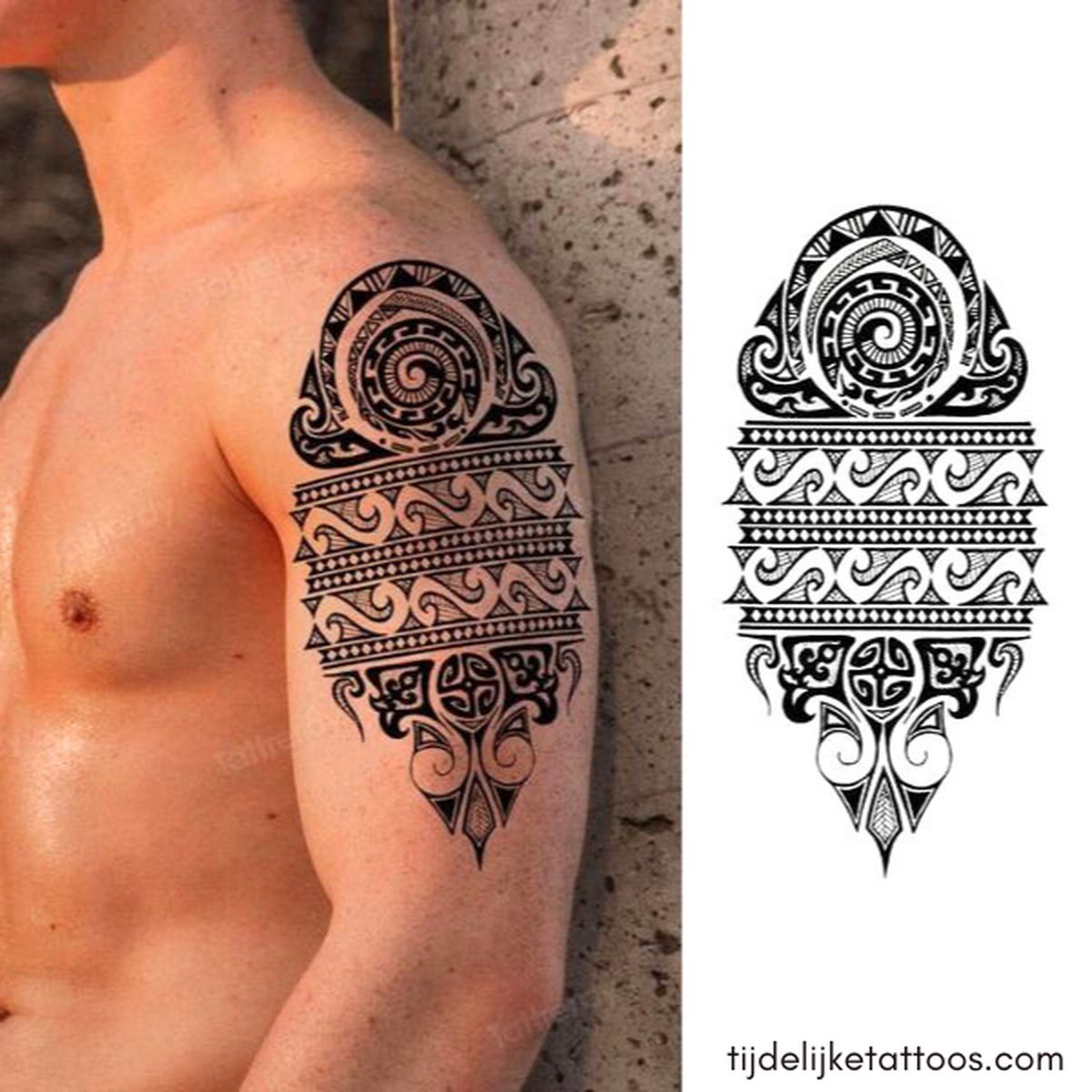 Spirituele Maori Art tattoo sleeve - neptattoo volwassenen - tijdelijke tattoo - plak tattoo - tribal temporary tattoo - nep fake tattoos