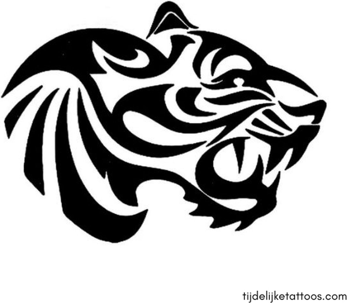 Tribal tijger kop tattoo - neptattoo volwassenen - tijdelijke tattoo - plak tattoo