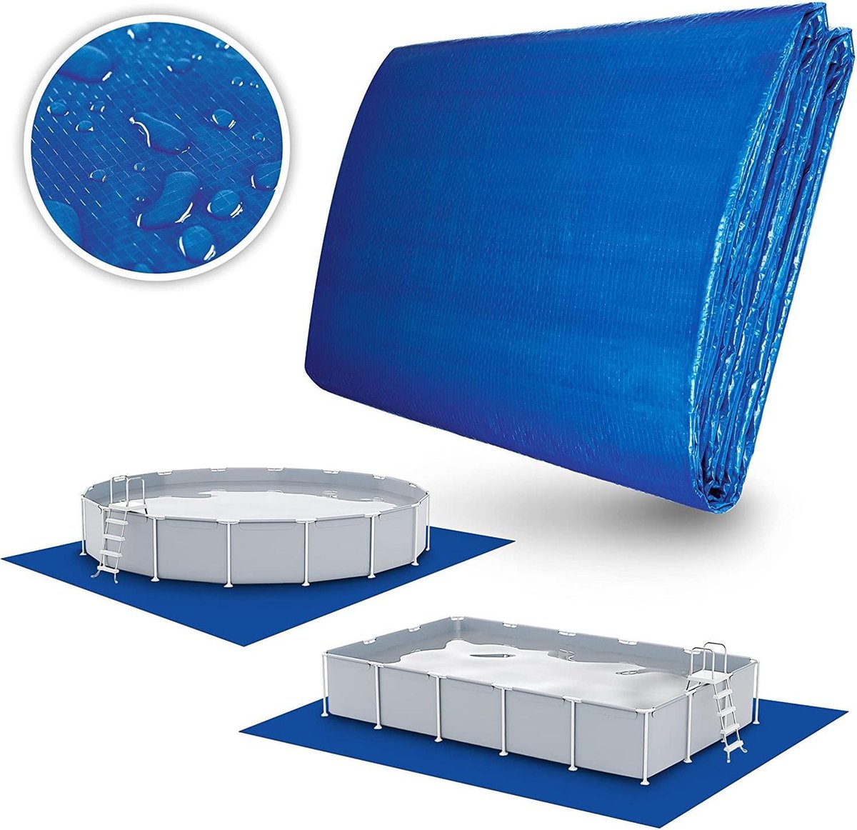 Tillvex ondervloer zwembad grondzeil ondertapijt zwembad - 338 x 239 cm