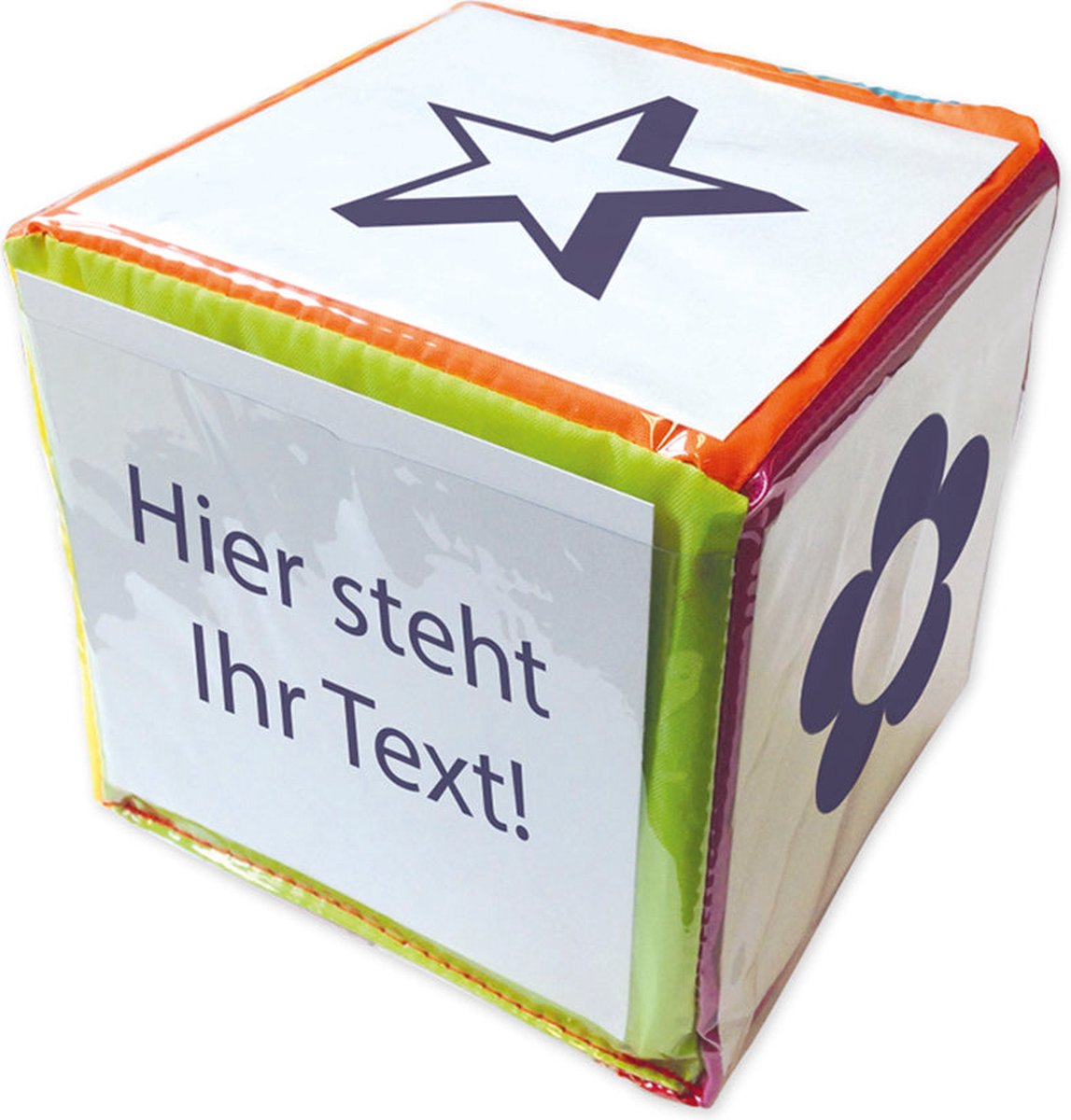 Gekleurde dobbelsteen met insteekhoezen