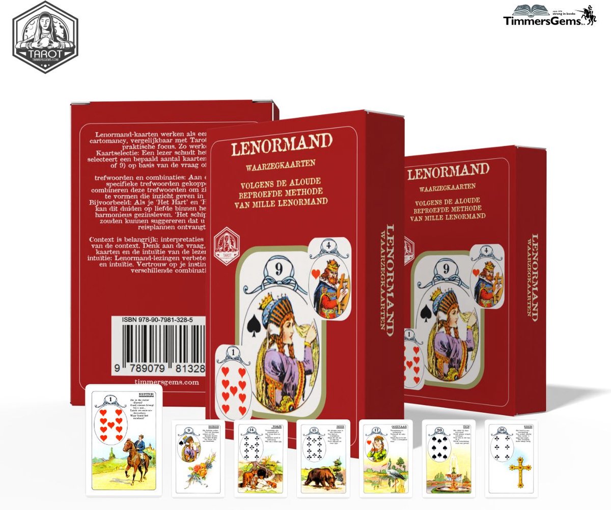 Lenormand waarzegkaarten POCKET editie. (Deck met 37 kaarten in speelkaartdoosje)