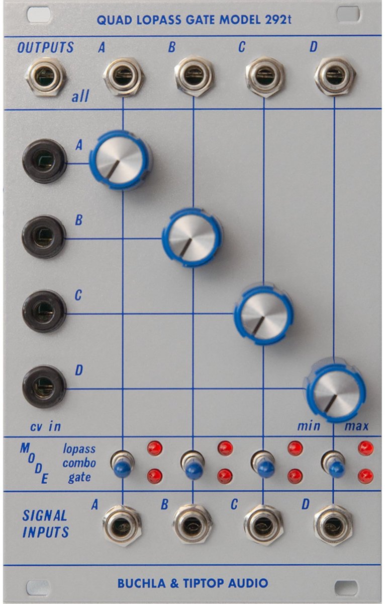 Tiptop Audio Model 292t Quad Lopass Gate - Filter modular synthesizer