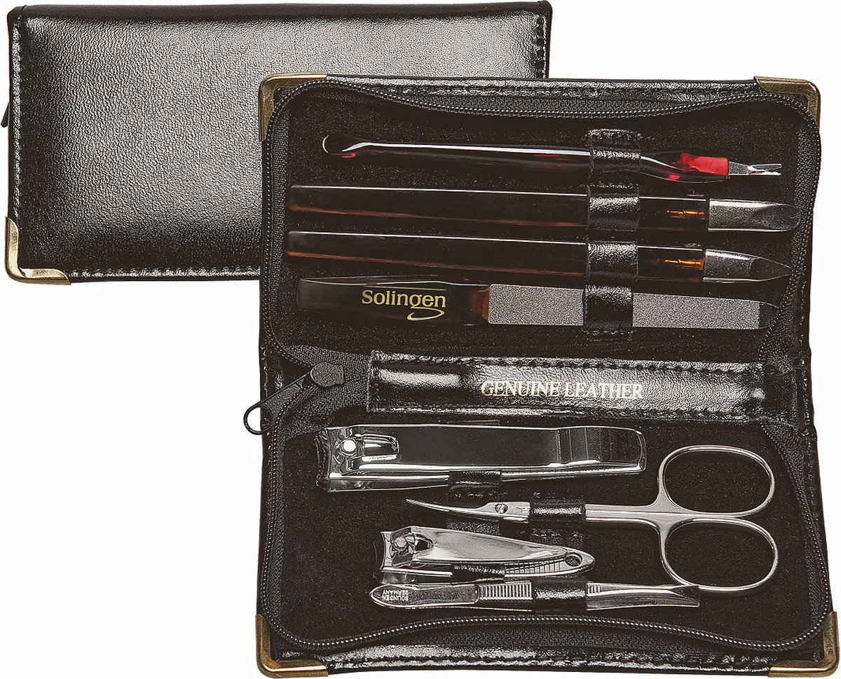 Titania Manicue set 8-delig in luxe lederhoes.