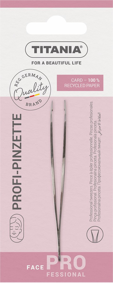 Titania Profi Pincet RVS 9.5cm - recht.