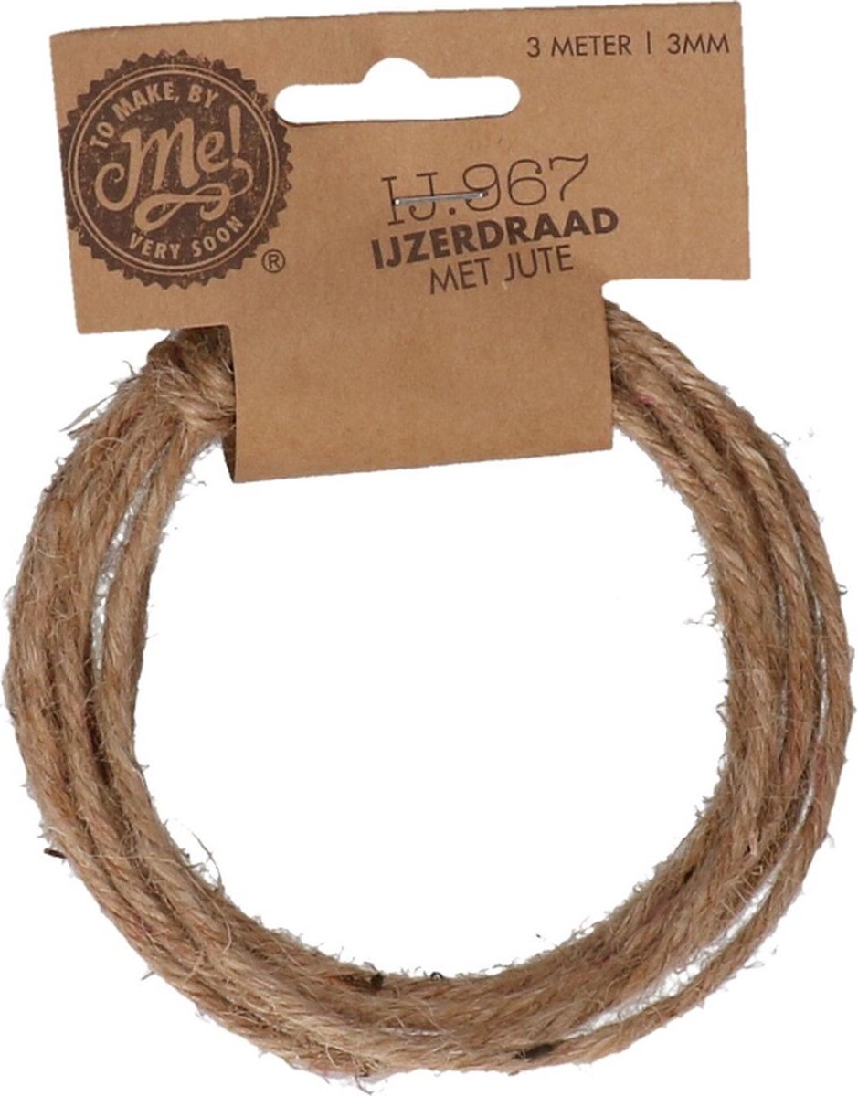 Ijzerdraad met jute - 3 meter lang - 3 mm - Hobbydraad - Knutselen - DIY - Home deco