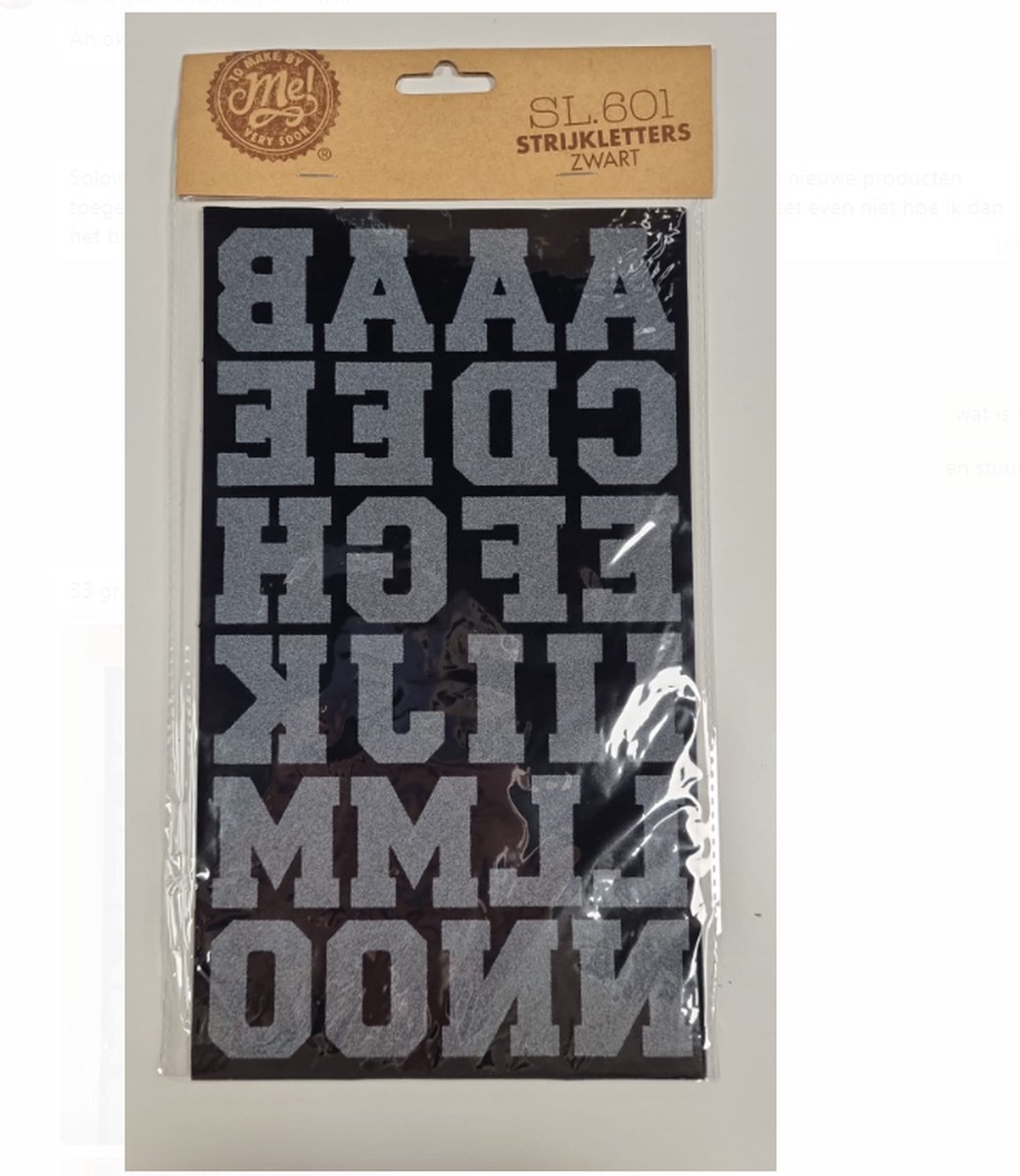 Strijkletters Zwart - Strijk Embleem - Alfabet Patch - 49 stuks - ZWART - Strijkletters