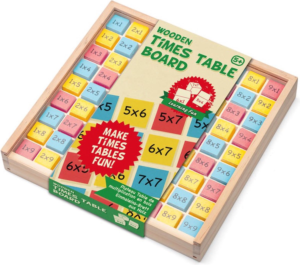 Houten Spel Vermenigvuldigen - leer hoofdrekenen tijdens het spelen