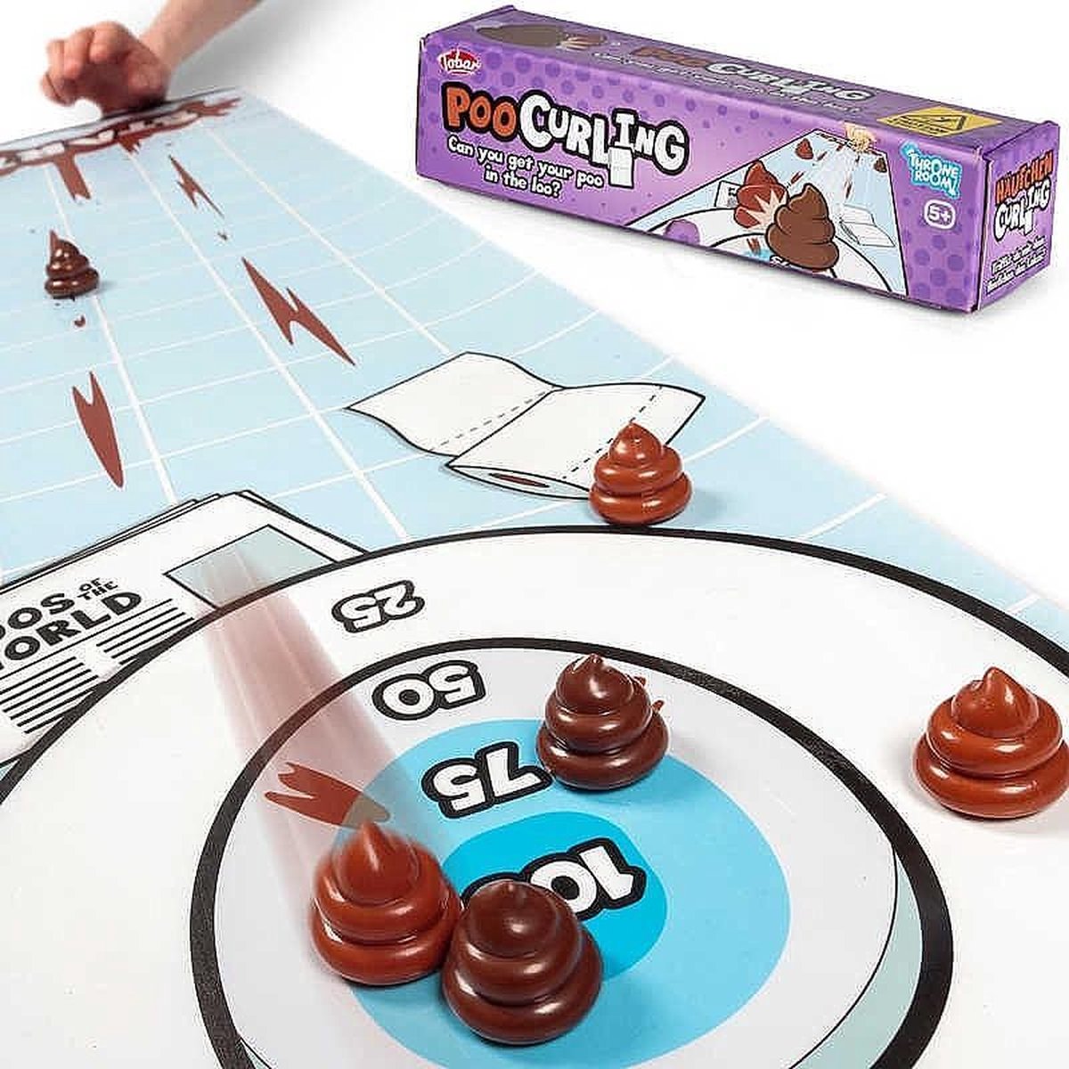 Poo Curling Game voor jong en oud