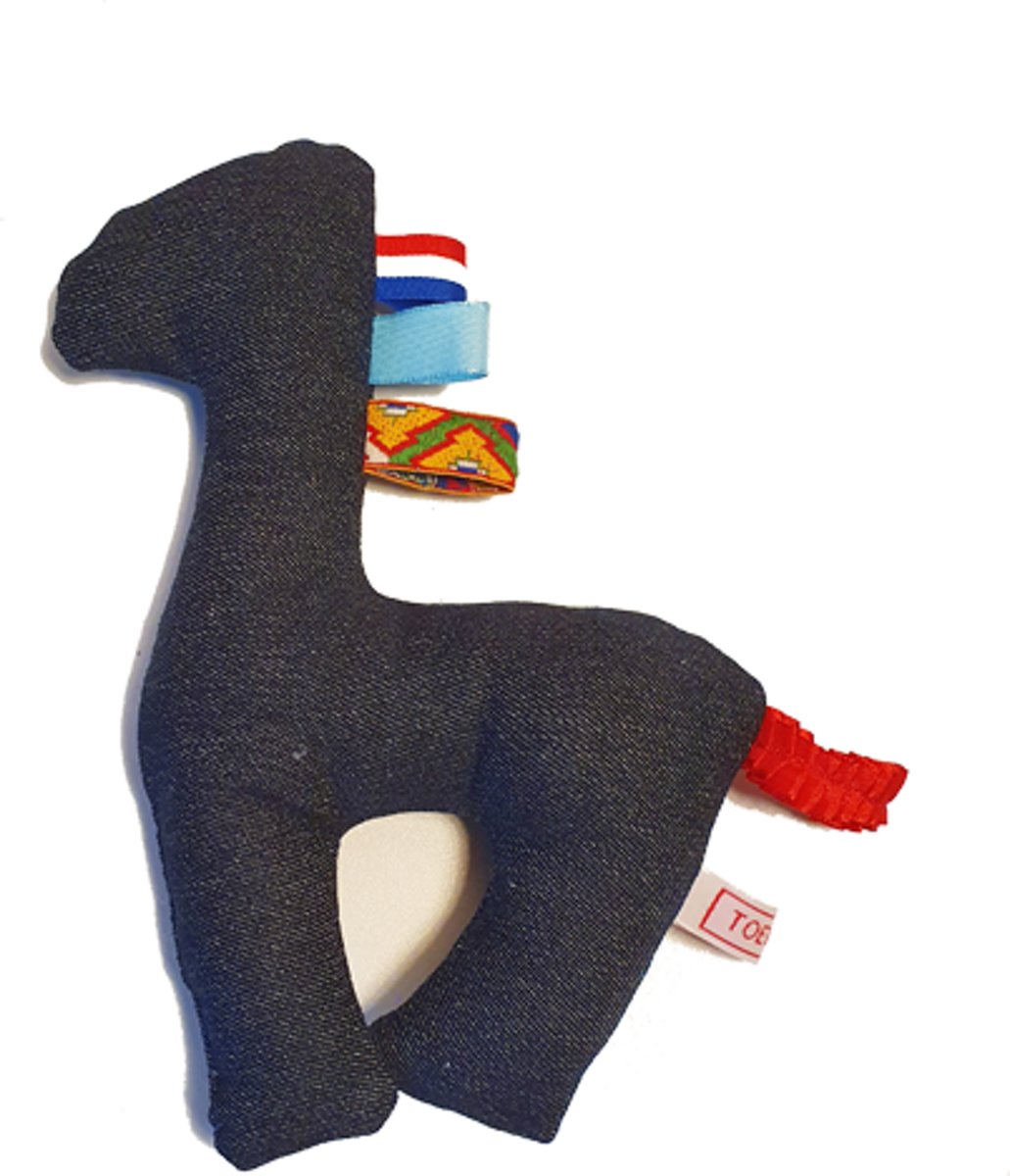 Toetie & Zo Handgemaakte Knuffel - Giraf - Giraffe - Jeans - Blauw - Multi - Speelgoed - Baby - Kind