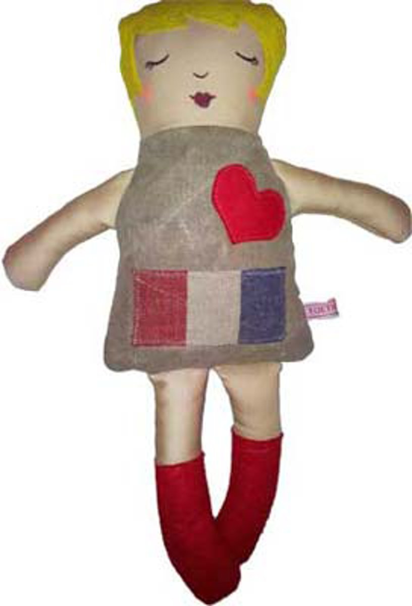   Handgemaakte Stoffen Pop Carly, knuffel, poppen, lappenpop, baby