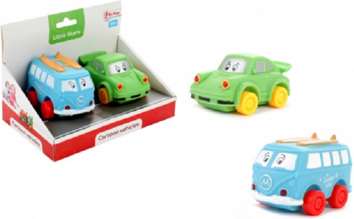LITTLE STARS Zachte pvc autos 2 stuks