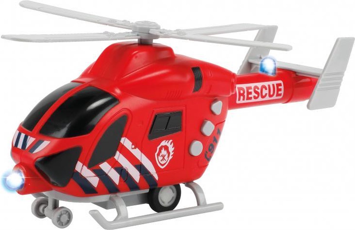 hulphelikopter Rescue junior 22,5 x 10 cm rood