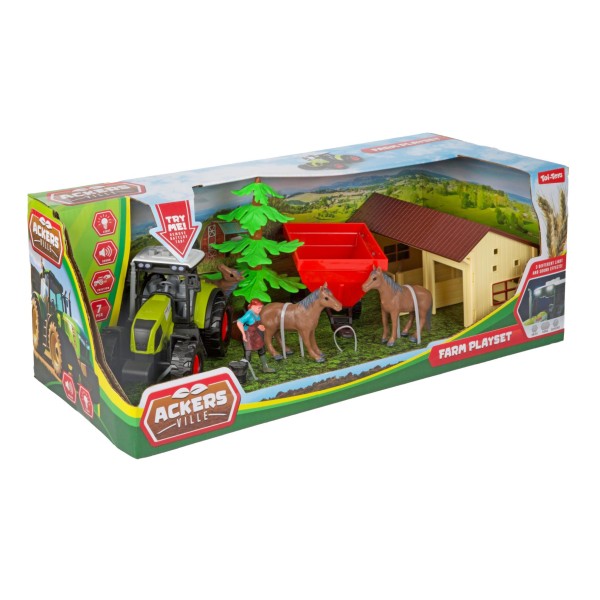 Boerderij Set Stal + Tractor 7 Delig Licht+ Geluid