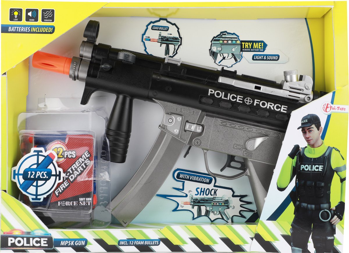 Toi-Toys - Pistool politie MP5K - met licht en geluid