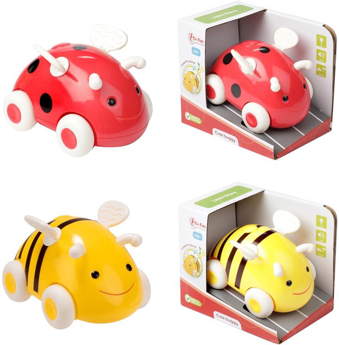 Toi Toys Baby insectauto met licht en geluid 14x10x12cm