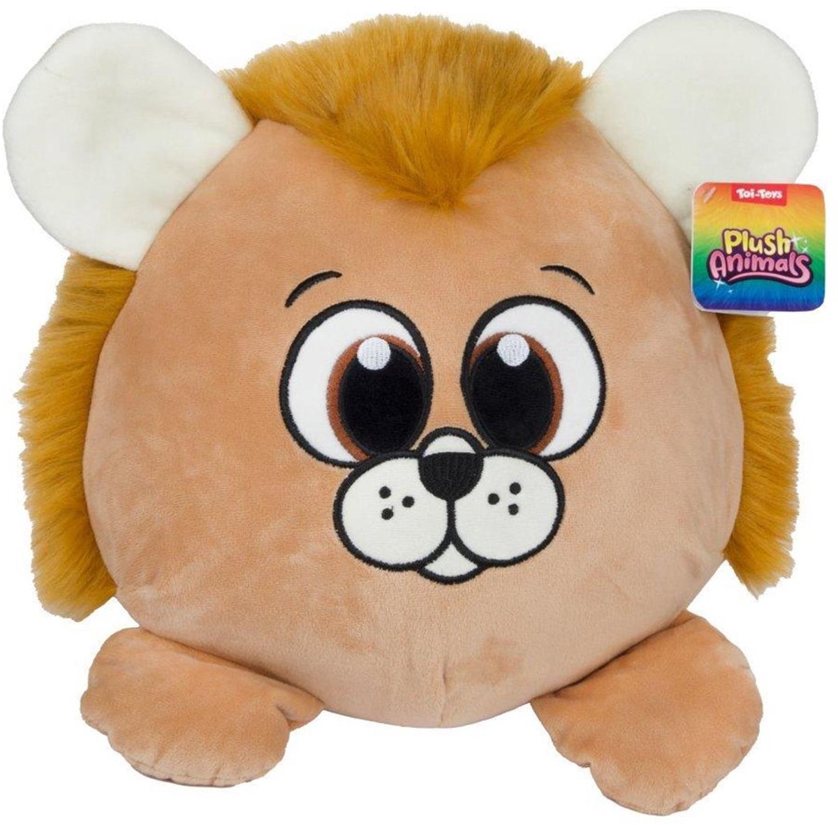 Toi-Toys Knuffelbal Leeuw 30 cm - Zachte Pluche Speelgoedbal voor Kinderen