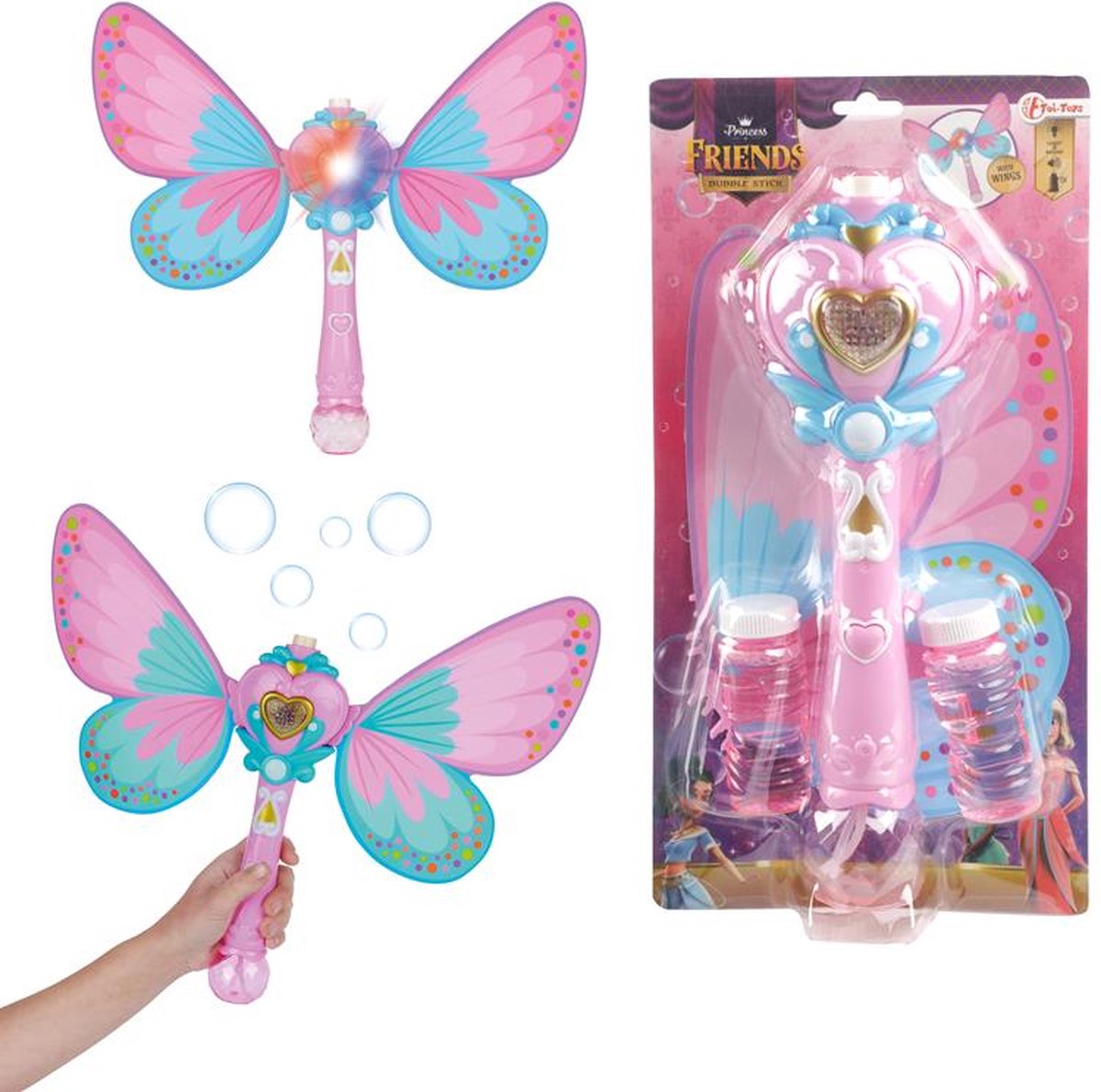 Toi Toys Princess Friends Bellenblaasstaf met vleugels + licht&geluid