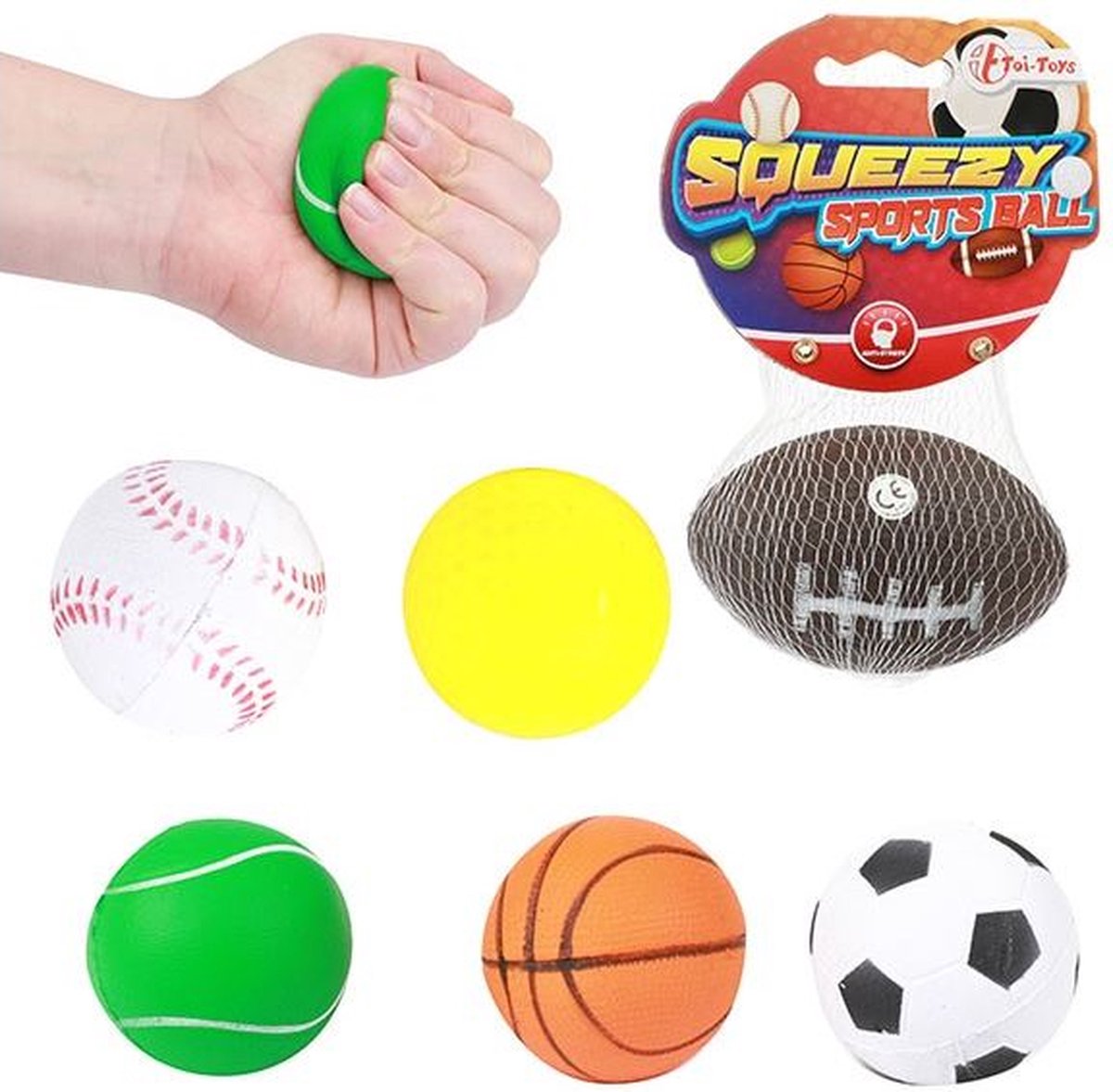 Toi Toys Squeezy sportbal 6cm