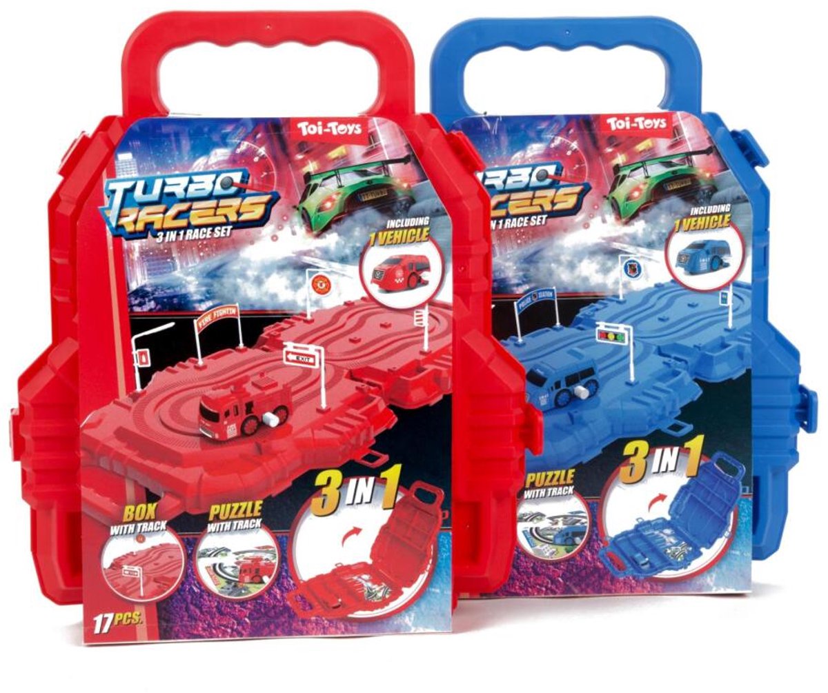 Toi Toys TURBO RACERS Raceset in koffer