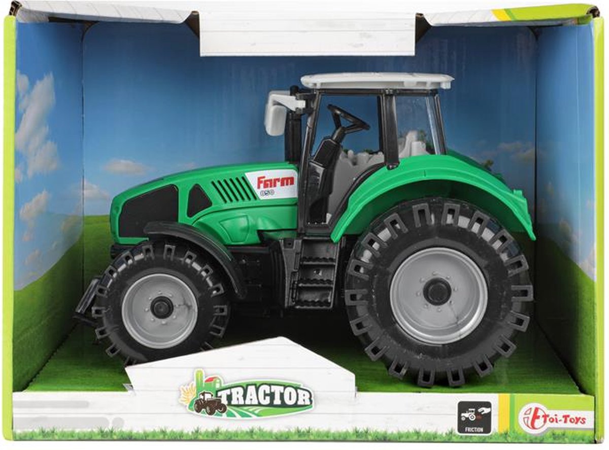Toi Toys Tractor 19cm frictie groen