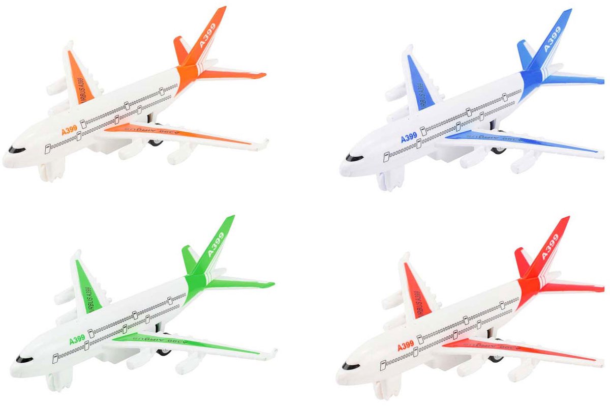 Vehicool Pull Back Vliegtuigen, 4st.