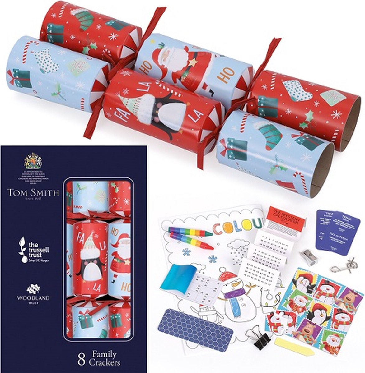Tom Smith christmas crackers Novelty family 12,5 inch 8st