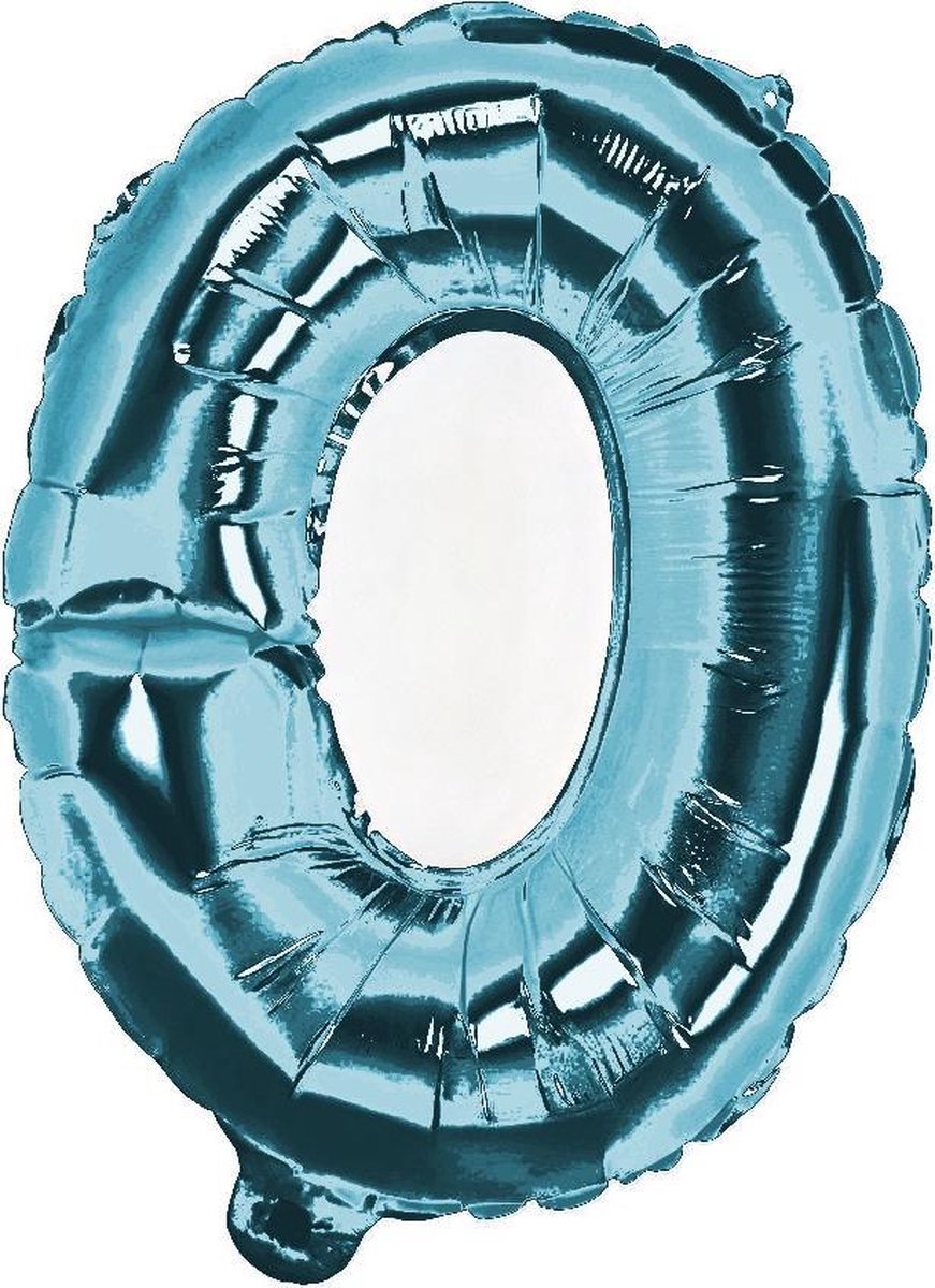 Tom Cijferballon 0 Folie 90 Cm Metallic Blauw