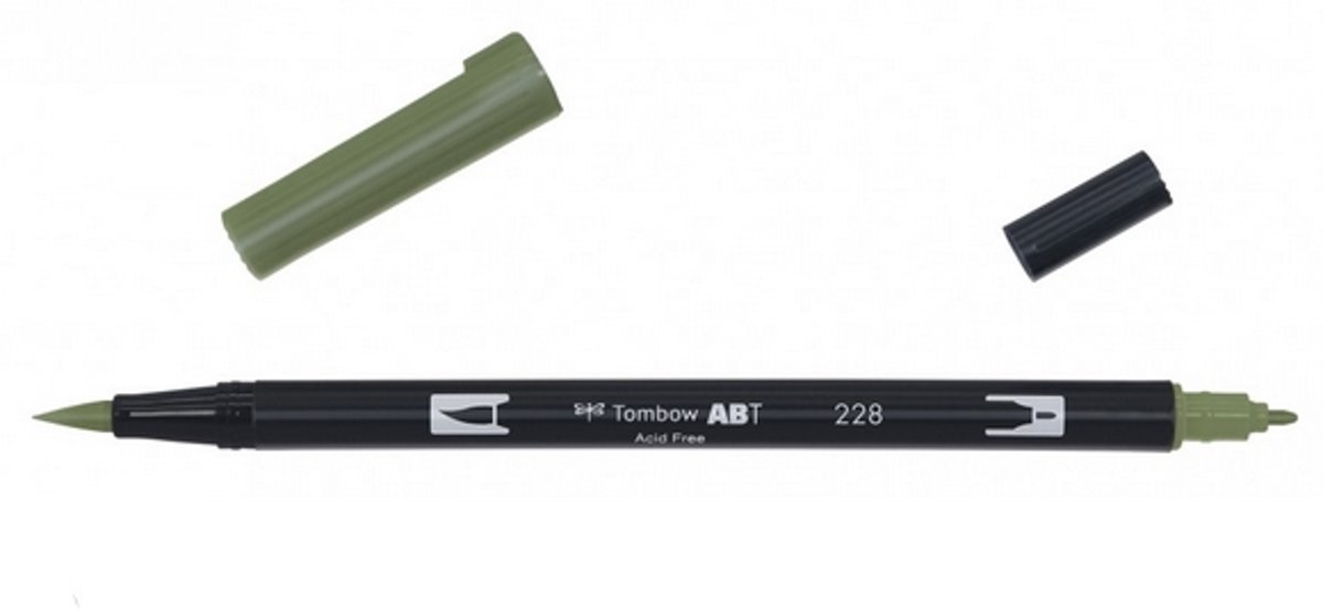   ABT dual brush pen grey green ABT-228