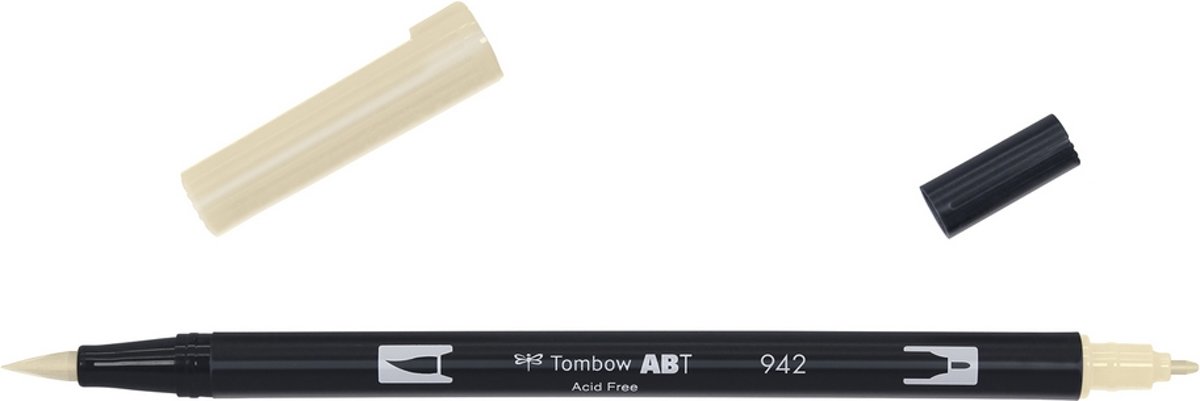   ABT dual brush pen tan ABT-942 Kalligrafie pen, Brushmarker, Brushpennen