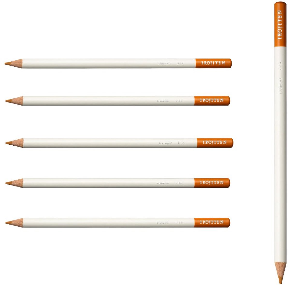 Tombow Irojiten - Kleurpotloden - D14 - Bamboo - Oranje - 6 Stuks