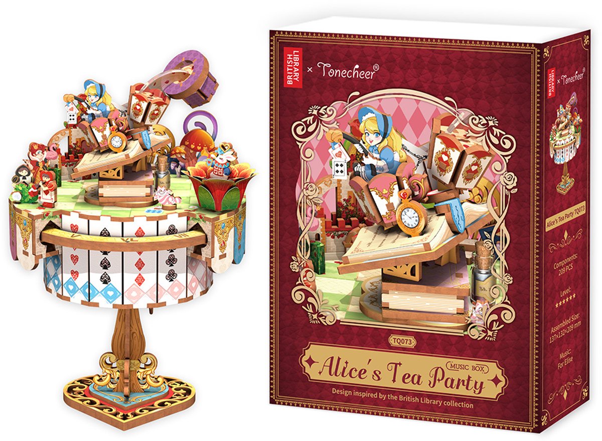 Tone-Cheer muziekdoosje Alice Tea Party DIY Modelbouw Knutselen