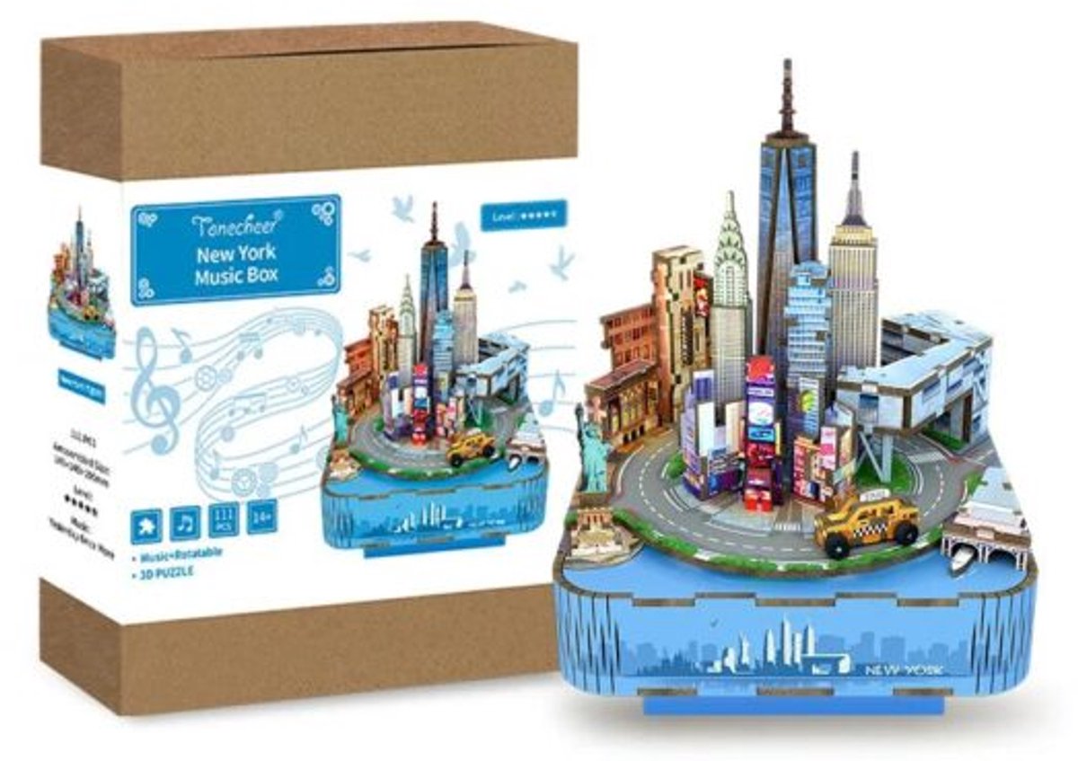 Tone-Cheer muziekdoosje New York DIY Modelbouw Knutselen