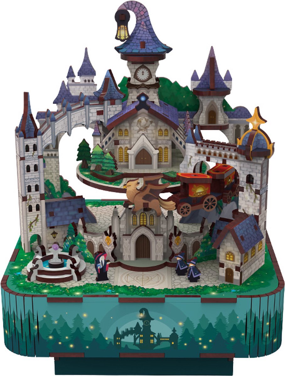 Tonecheer Magical Castle Bouwpakket - Modelbouw - Houten 3D Puzzel - DIY Muziekdoos Pakket - Modelbouwpakketten - Knutselen voor Volwassenen - Knutselpakket
