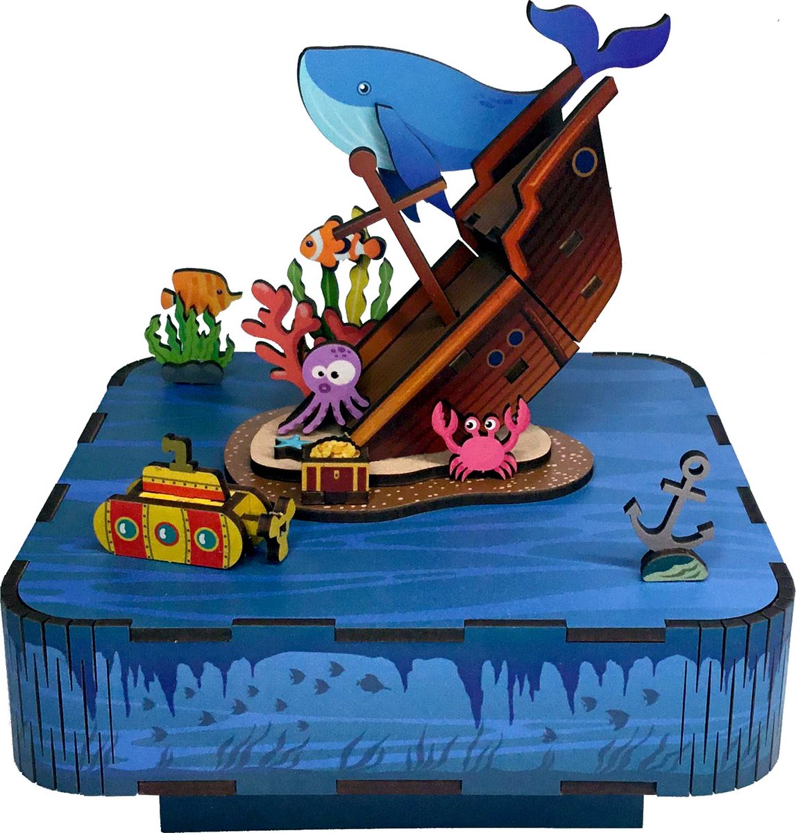 Tonecheer Undersea Mystery Bouwpakket - Modelbouw - 14 x 14 x 14,6 cm - 3D Puzzel - DIY Muziekdoos Pakket - Modelbouwpakketten - Knutselen voor Volwassenen