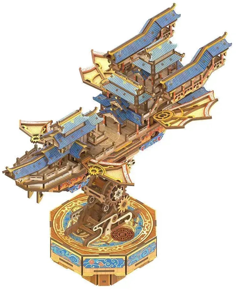 Tonecheer Wind Voyager - Bouwpakket - Modelbouw - 29,8 x 7,1 x 20 cm - Modelbouwpakketten Volwassenen - Met Muziek - Creatieve Puzzel Pakket