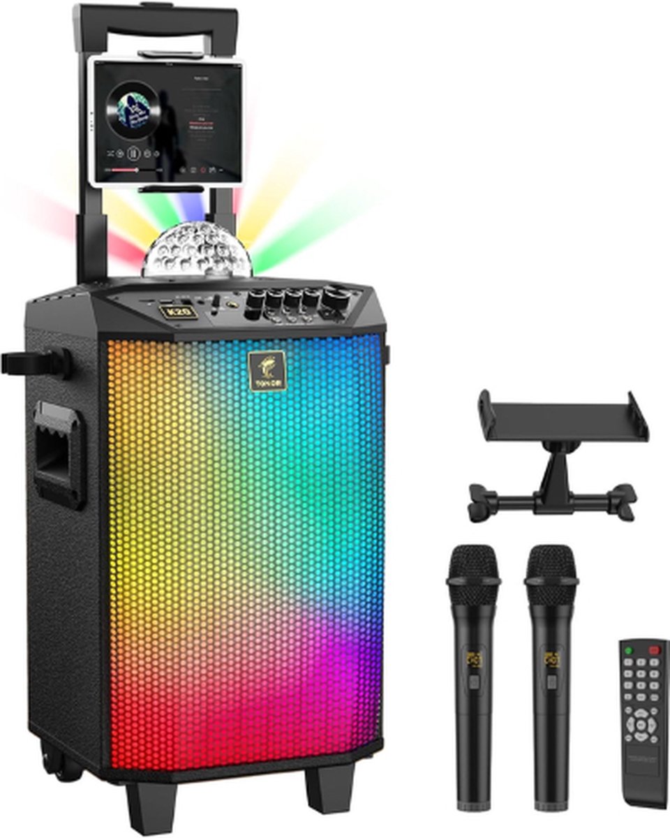 TONOR® Karaoke Set -   - Karaoke Set Voor Volwassenen - Karaoke Set Kinderen -  s - Karaoke Set Met 2 Microfoons - Karaoke Set Met Draadloze Microfoon - Bluetooth - Draadloos