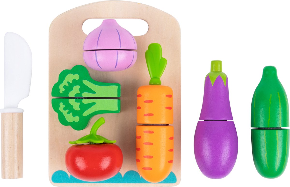 Tooky Toy Snijset Groente van Hout – FSC Mix - Educatief Speelgoed