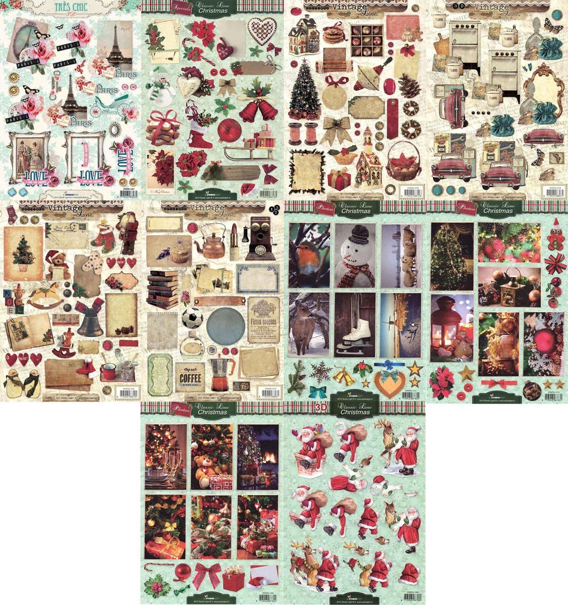 10x 3DA4 Knipvellen - Voor elk wat wils -Maak prachtige kaarten en fotoalbums