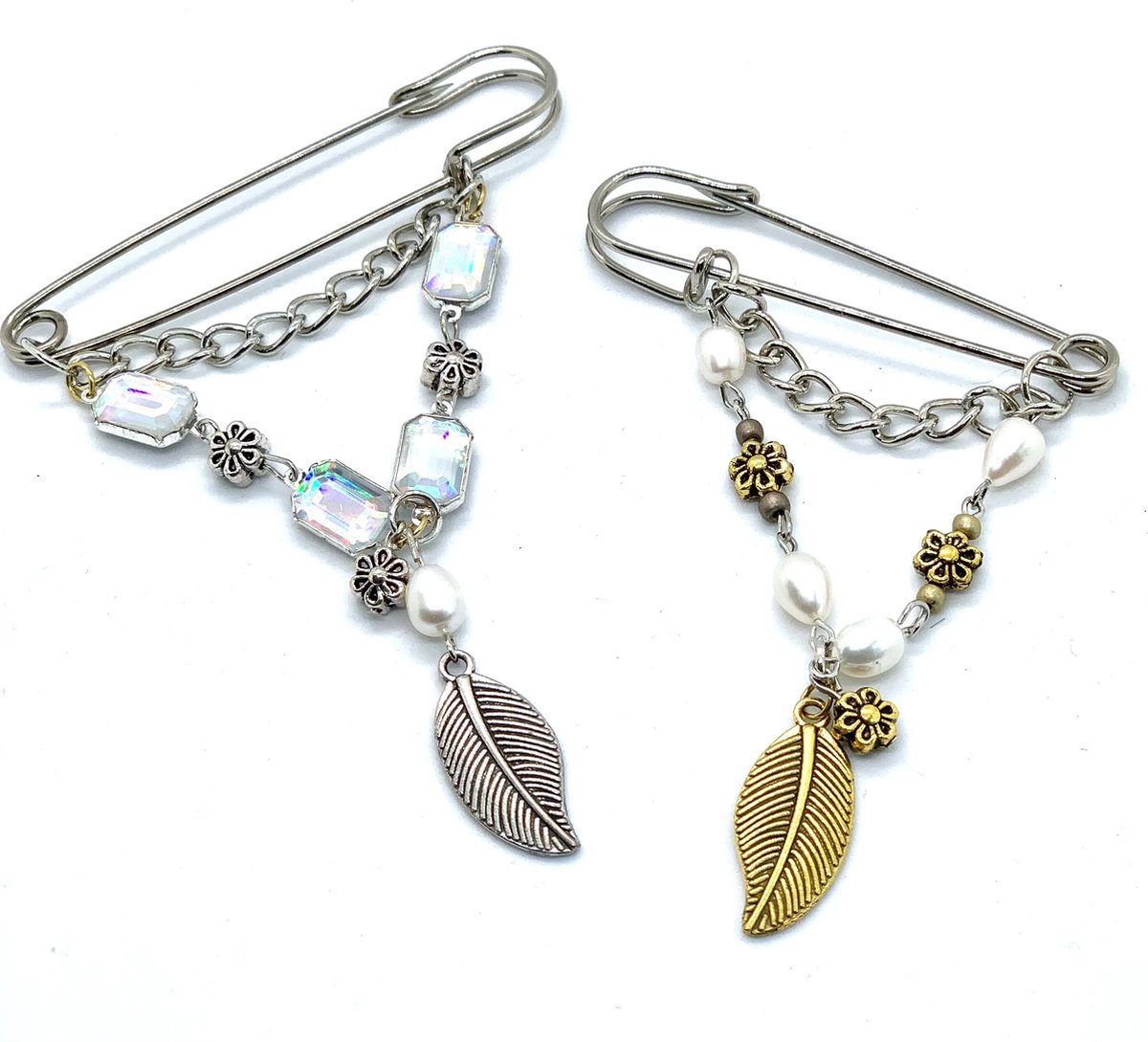 Brooche DIY set - Bladeren ( 2 Brooches) - Maak zelf de mooiste Broches