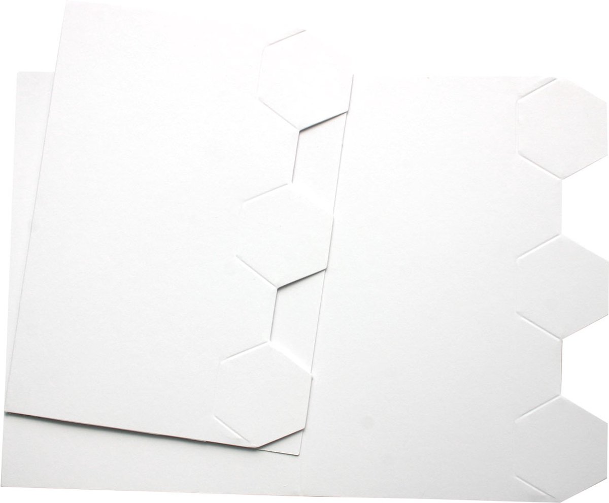 Dubbele Kaarten Set - Zeskantjes relief - 40 Stuks - Wit - Met enveloppen - Maak wenskaarten voor elke gelegenheid