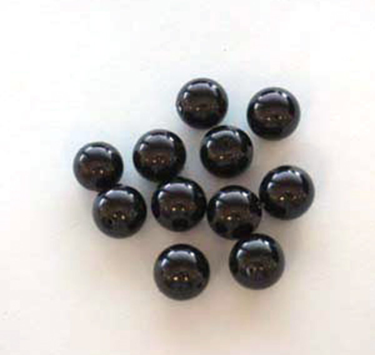 Glazen Parels Rond - 8mm - Zwart - 100 Stuks