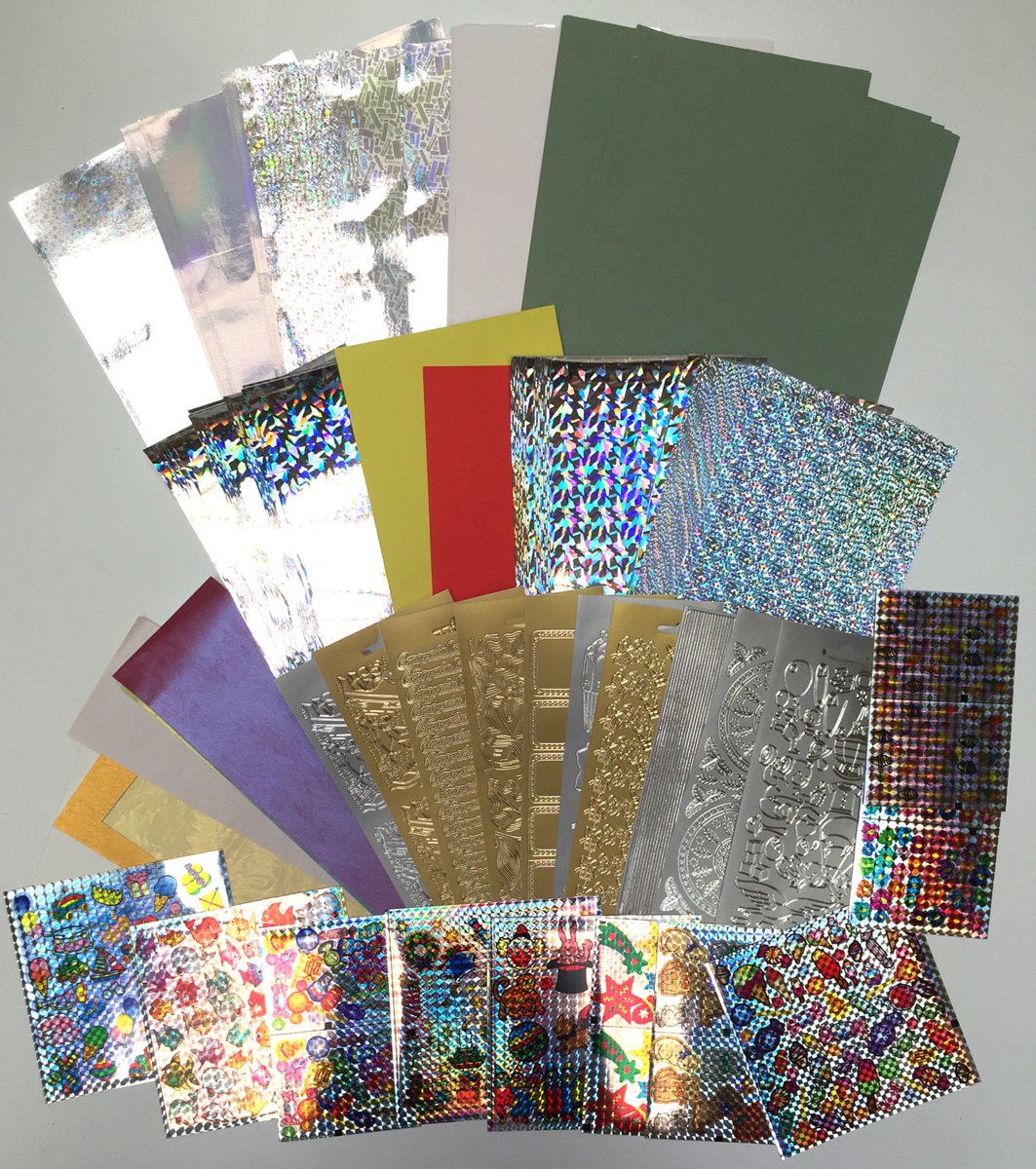 Groot Knutselpakket - Stickervellen, Lux Karton, Papier, Knip stickervellen - Voor kaarten maken, Scrapbooking en andere creatieve objecten.