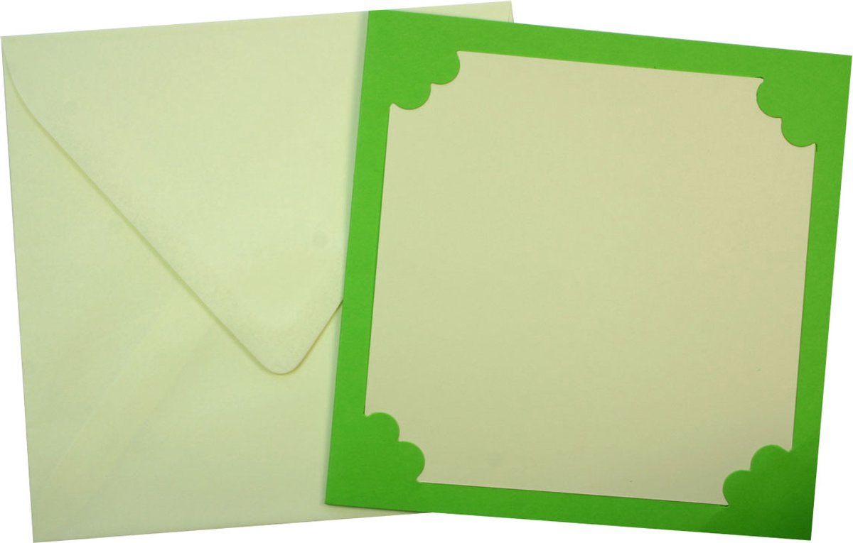 Grote Golf Insteekkaarten Set - Vierkant 13,5 x 13,5cm - Gras Groen - 36 Kaarten en 36 enveloppen - Maak wenskaarten voor elke gelegenheid