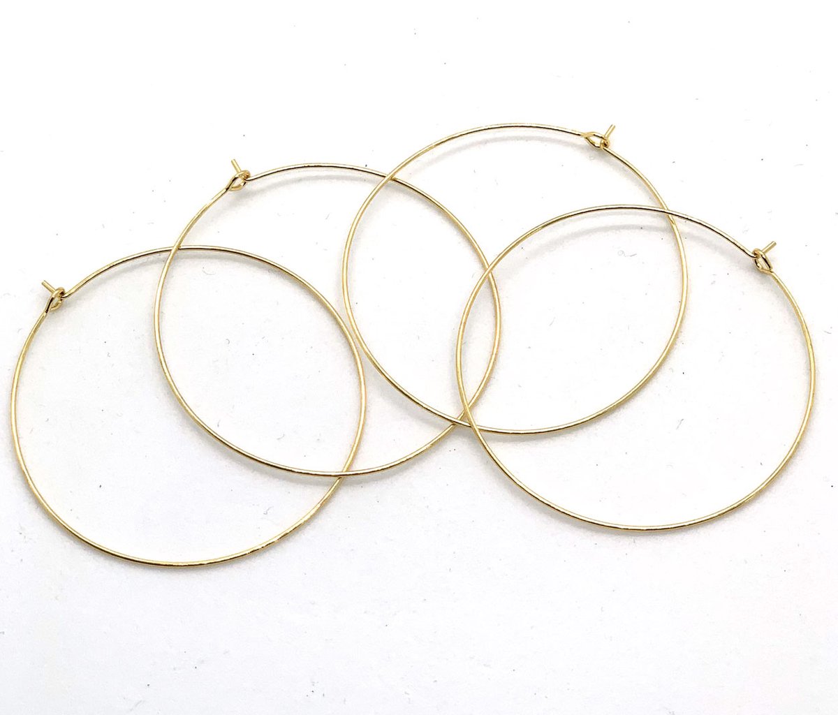 Hoop Earrings  - ø 45mm - Goudkleurig - 4 Stuks