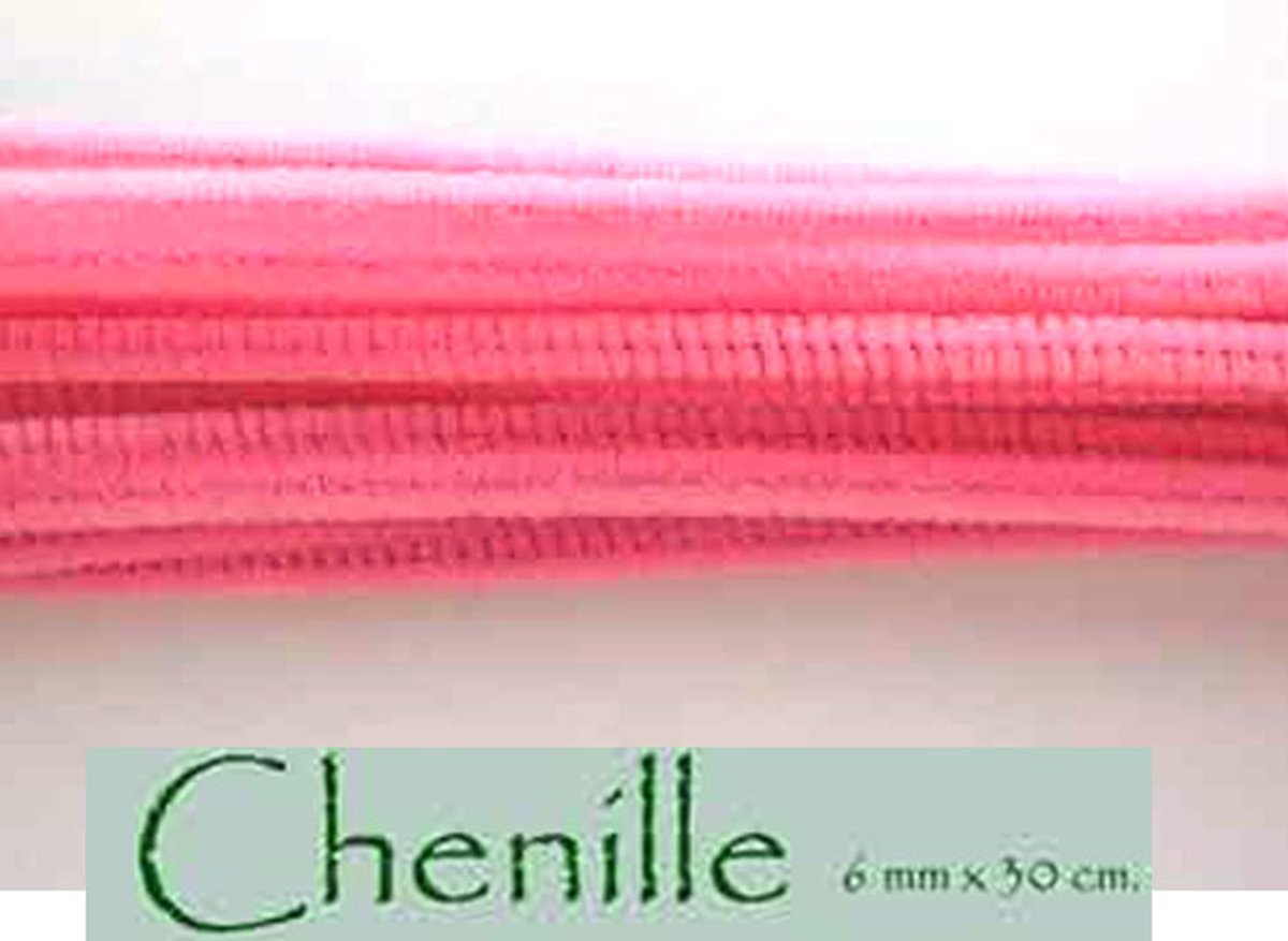 Roze Chenille/Pijpenrager/Knutseldraad -30cm x 6mm - 100 stuks