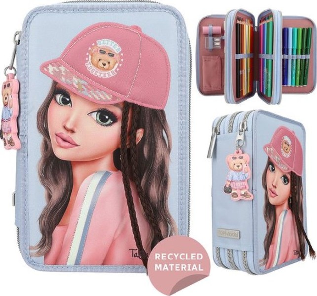 Topmodel 3-vaks Etui Met Applicatie Team Teddy