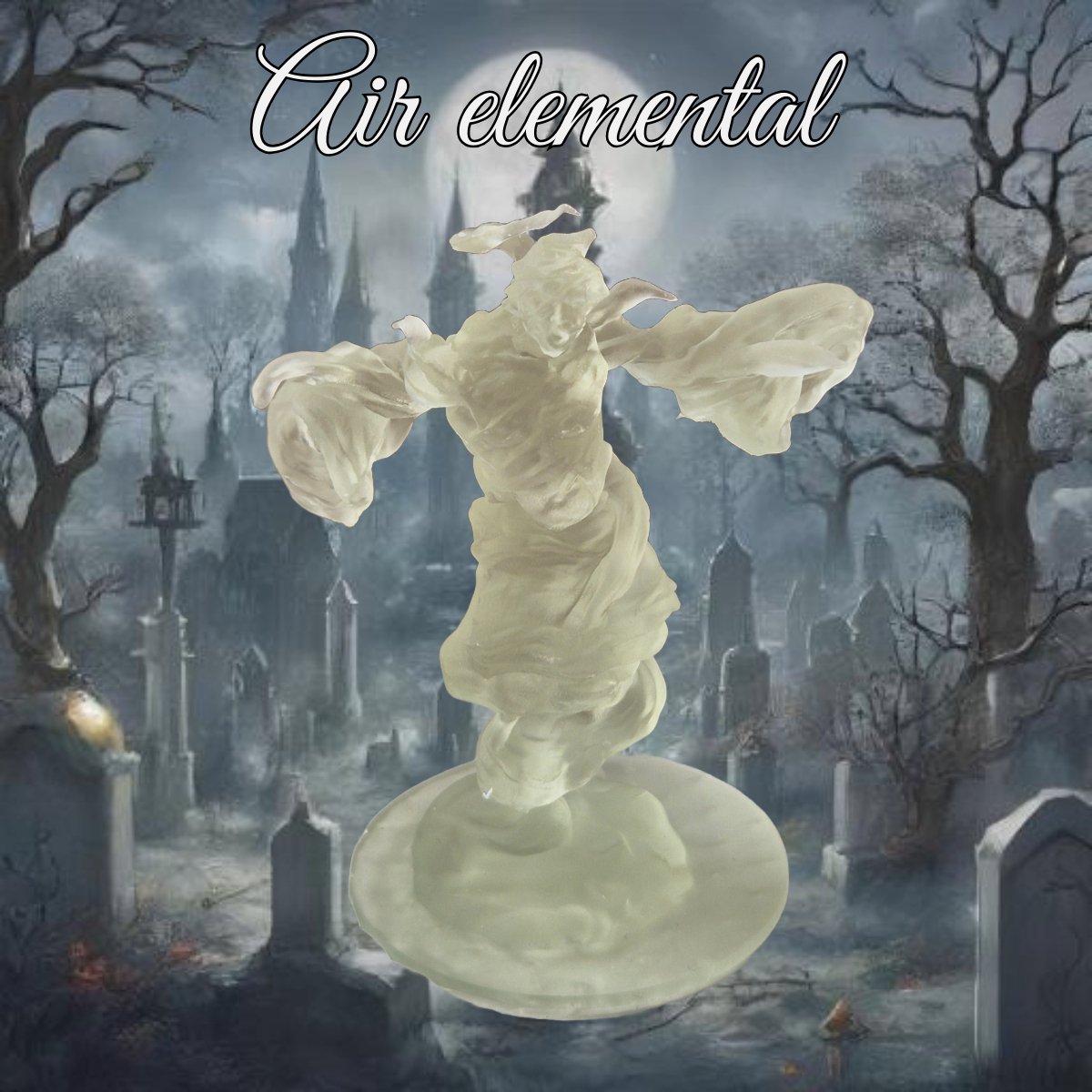 Air elemental miniature (Lucht element monster) klant-en-klaar tabletop gaming