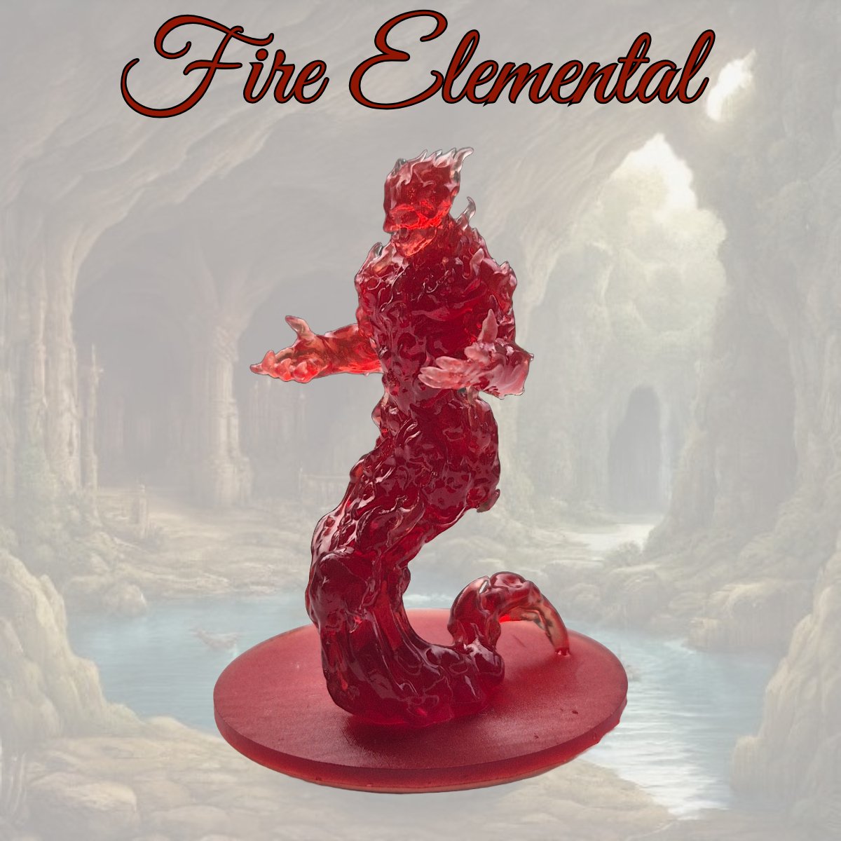 Fire elemental miniature (Vuur element monster) klant-en-klaar tabletop gaming